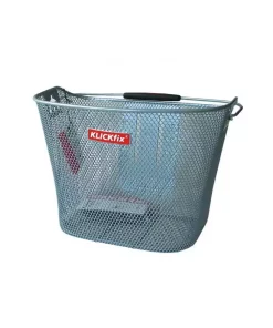 KLICK-FIX Panier Avant Klickfix Maille étroite Avec Adaptateur Argent 16 Litres